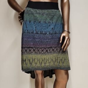 True Freedom Black and Blue A-Line High-Low Cocktail Skirt